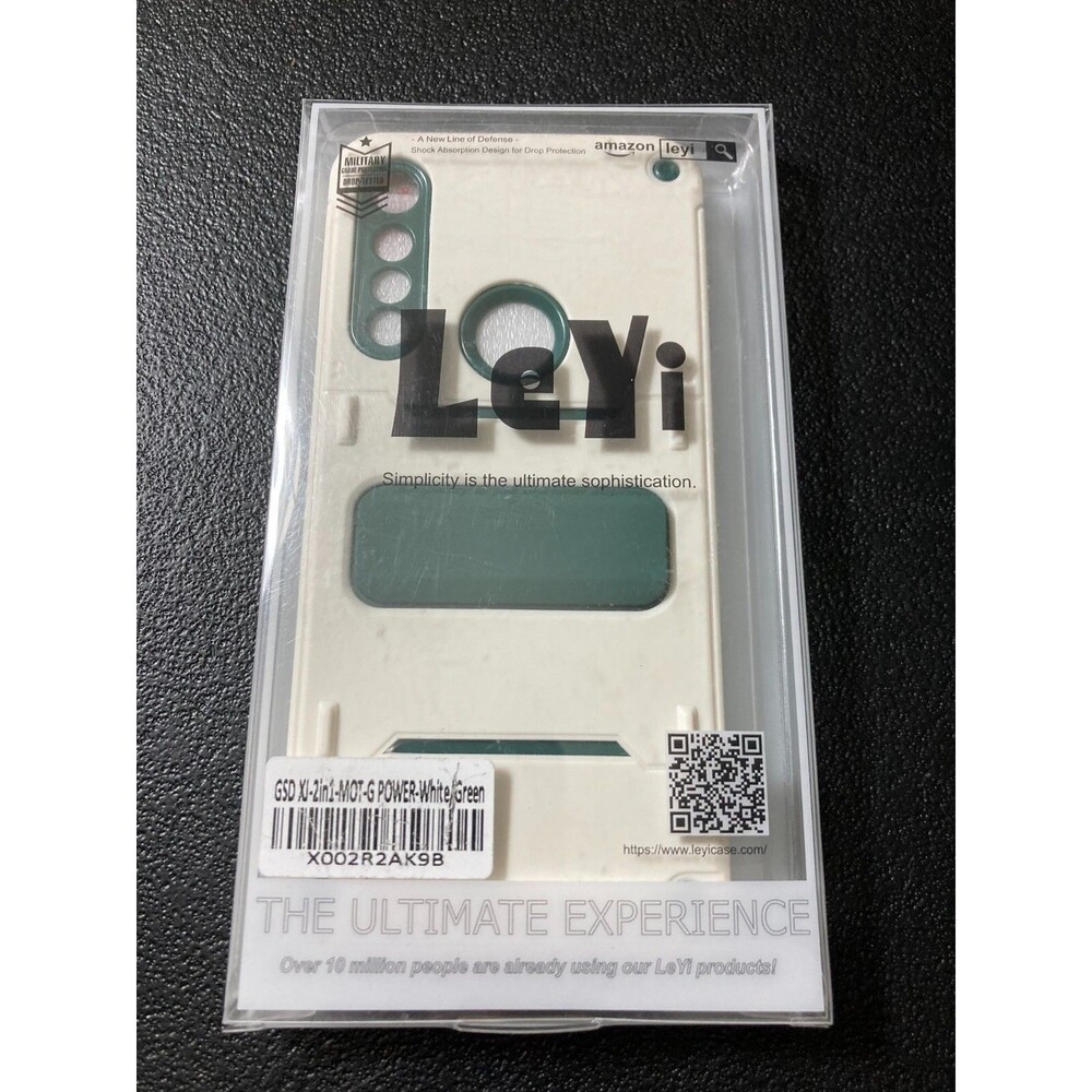 LeYi Mobile Phone Case for Motorola Moto G Power White/Green New in Package